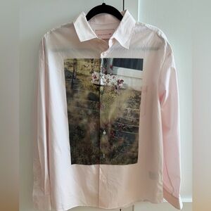 Simone Rocha H&M pink Graphic Button-Up Shirt. Size S